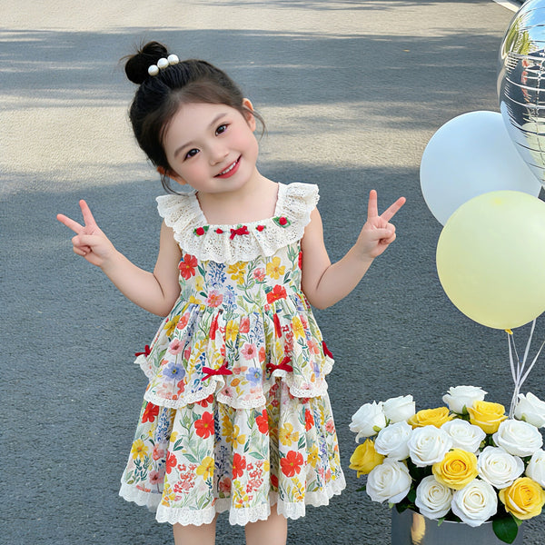 Cute Flowers Dress For Children