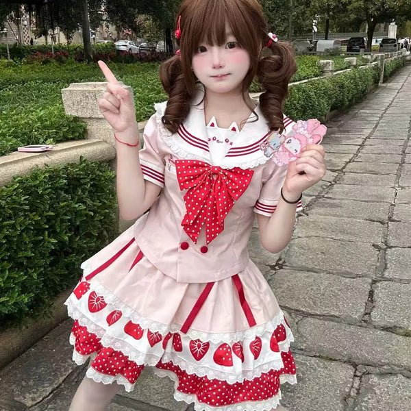 Sweet Strawberry Uniform Suit