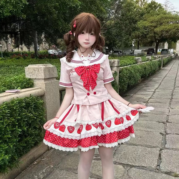 Sweet Strawberry Uniform Suit