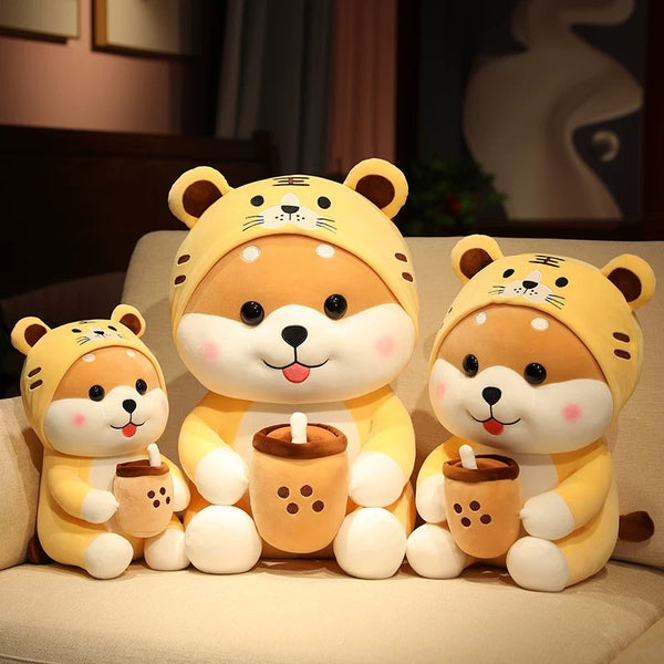 Kawaii Boba Dog Plush Toy