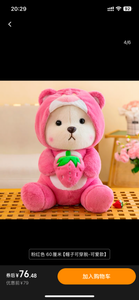 Cute Strawberry Bear Plush Toy