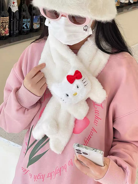 Cute Kitty Scarf & Gloves