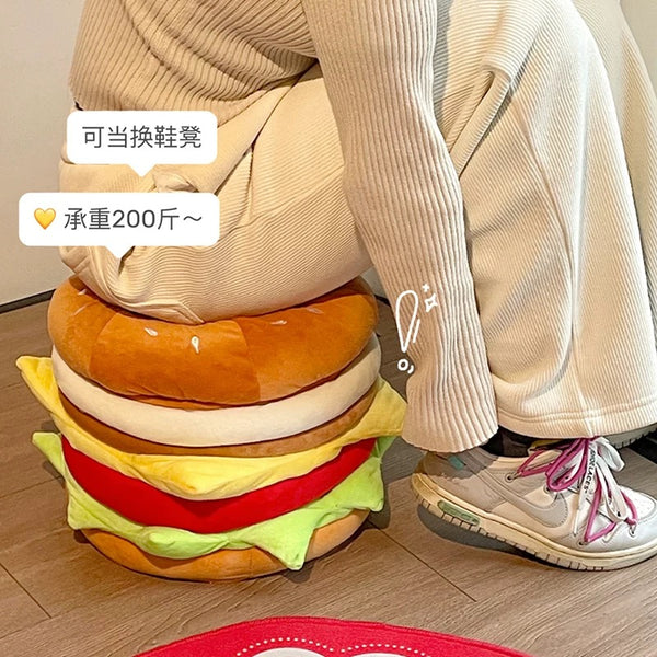 Cute Hamburger Storage Stool