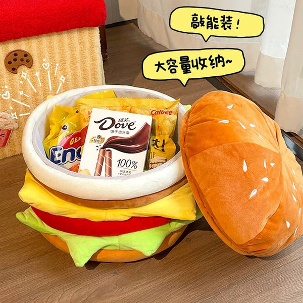 Cute Hamburger Storage Stool