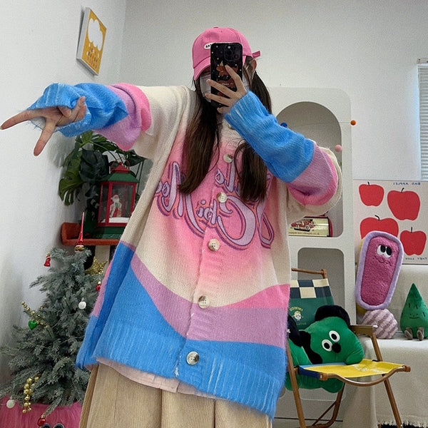 Anime Printed Sweater Coat