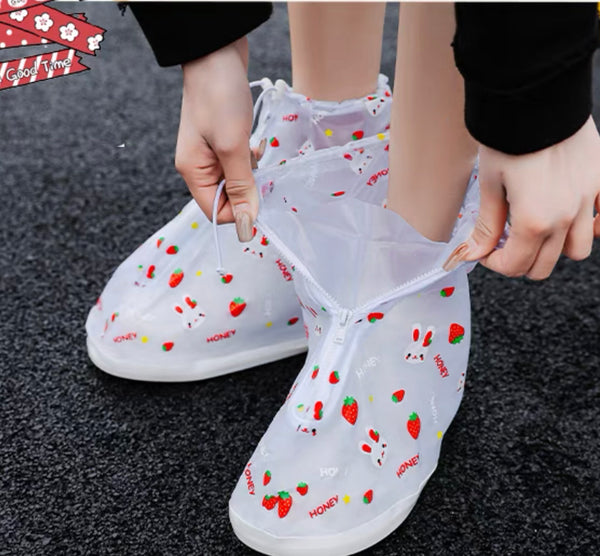 Cute Strawberry Rabbit Waterproof Shoes Cover