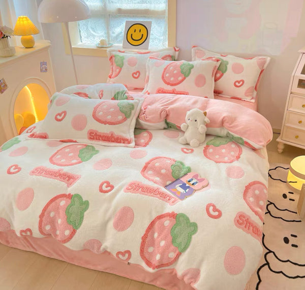 Soft Strawberry Bedding Set