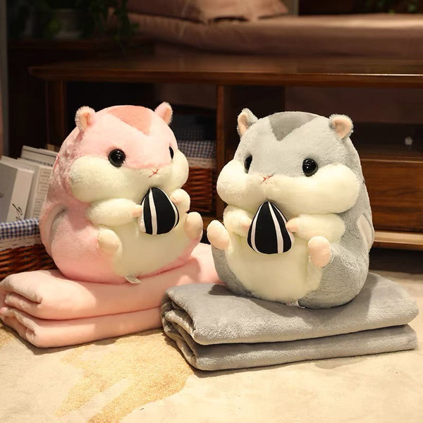 Kawaii Hamster Pillow & Blanket