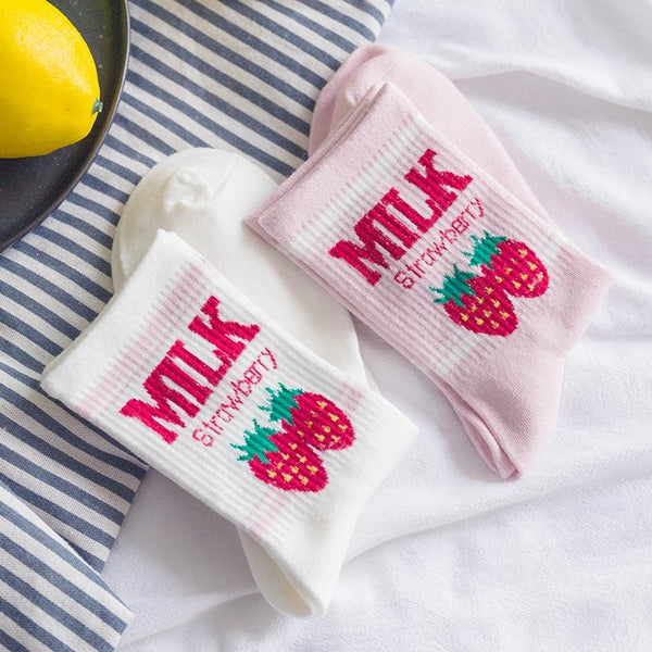 Milk Strawberry Socks