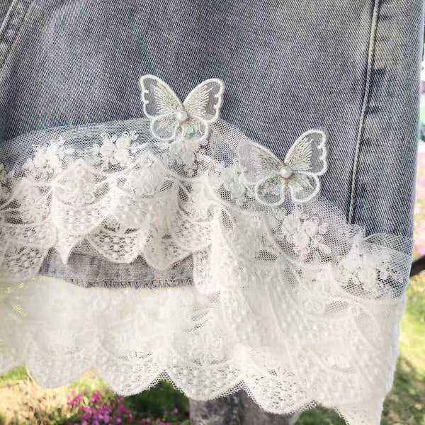 Kawaii Butterfly Jean Shorts