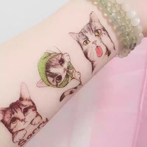 Funny Kitty Tattoo Sticker
