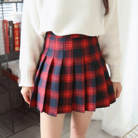 Preppy Style Plaid Skirt