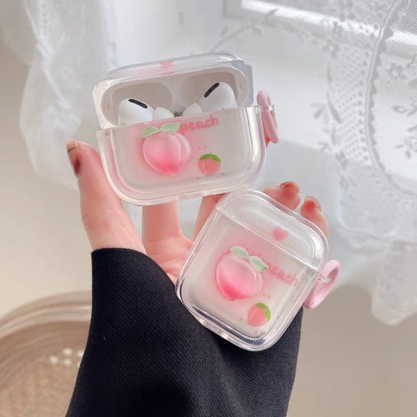 Peach Airpods Protector Case For Iphone