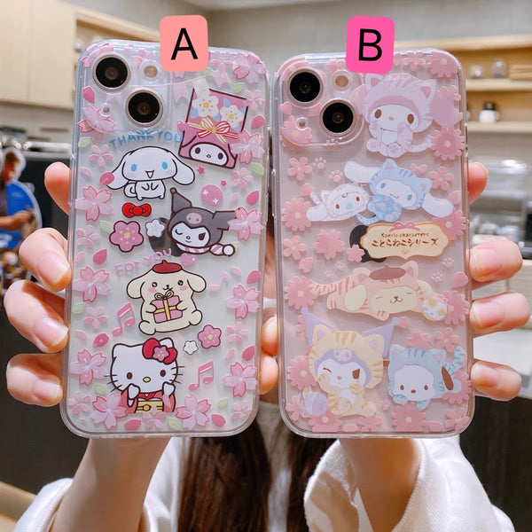 Sakura Cartoon Phone Case For Iphone7/7P/8/8plus/X/XS/XR/Xs max/11/11Pro/11proMax/12/12proMax/12pro/13/13pro/13promax