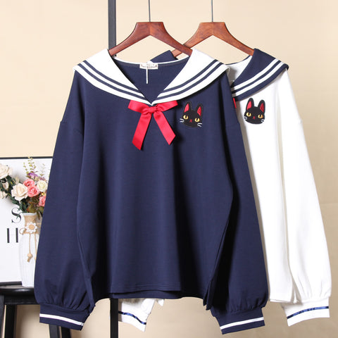 Sailor Collar Cat Hoody