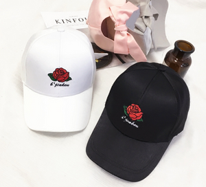Roses Embroidered Peak Cap