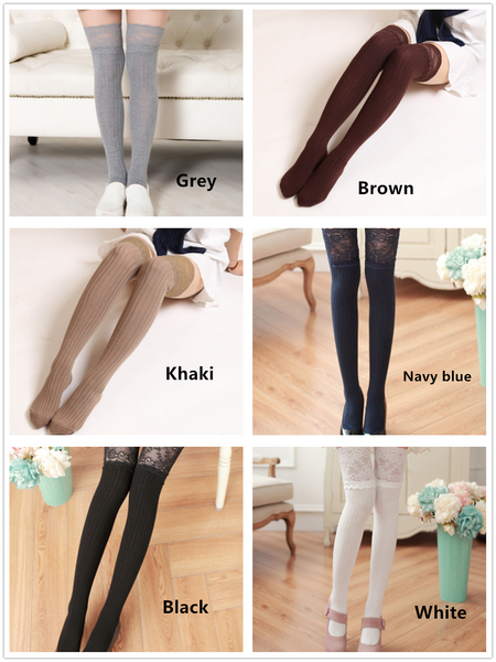 Lace Flower Knee-high Socks