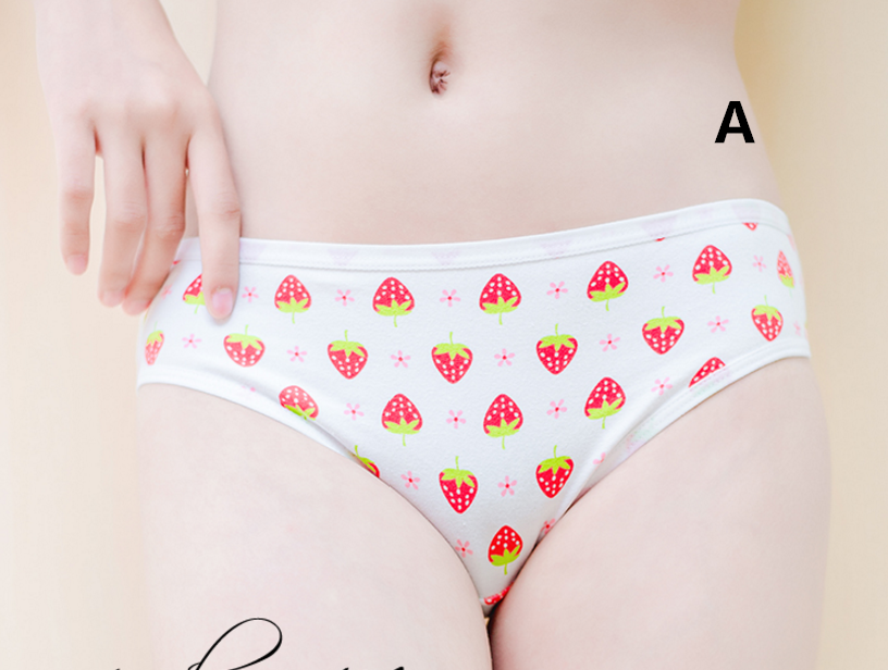 Strawberry Panties Strawberry Pink Print Underwear for Women, Handmade  sweetie Pie High Leg Cut 