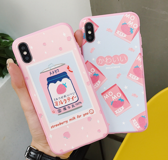 Strawberry Milk Phone Case For Iphone6/6s/6p/7/7plus/8/8plus/X/XS