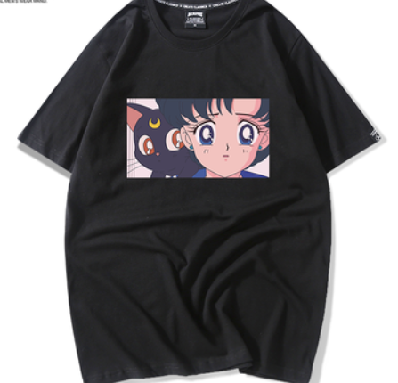 Girl And Cat Printed T-Shirt