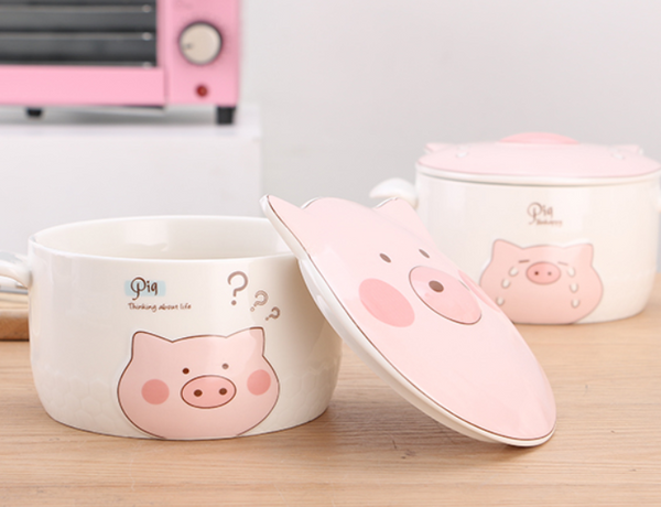 Kawaii Pig Bowl Set