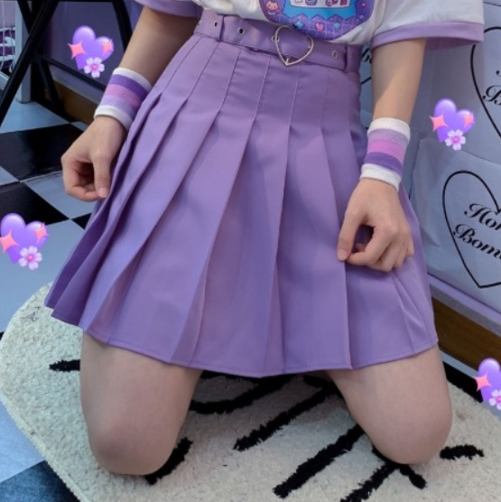 Cute Pastel Love Belt Skirt