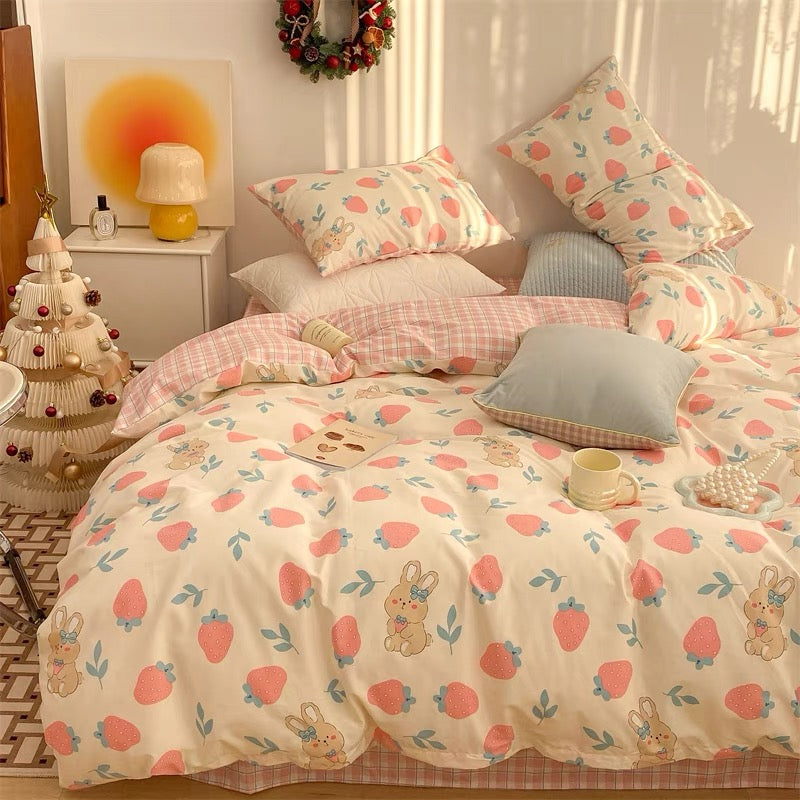 Strawberry Rabbit Bedding Set