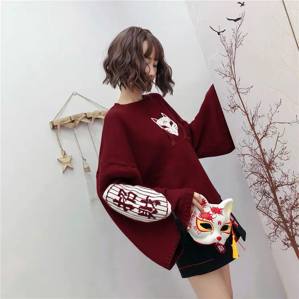 Fox Embroidery Sweater