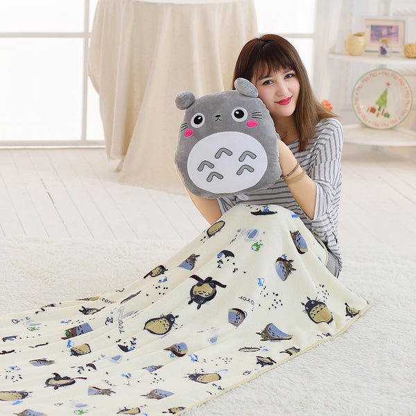 Kawaii Totoro Pillow & Blanket