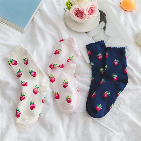 Lace Strawberry Socks