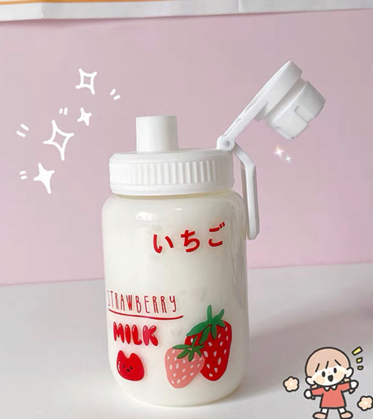 Cute Strawberry Milk Drinking Bottle