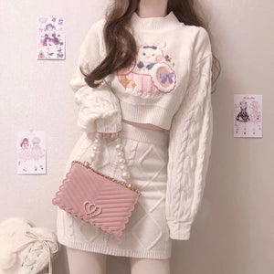 Kawaii Rabbit Sweater And Skirt