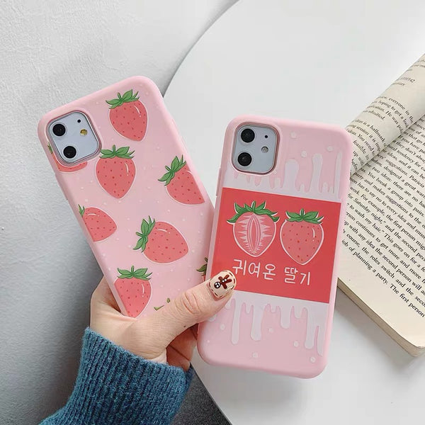 Strawberry Phone Case For Iphone6/6S/6P/7/7P/8/8plus/X/XS/XR/Xs max/11/11pro/11pro max