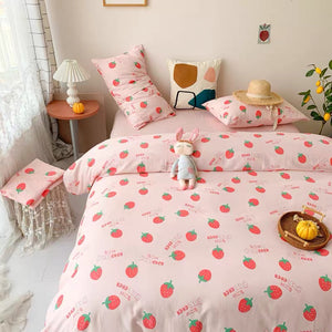 Kawaii Strawberries Bedding Set