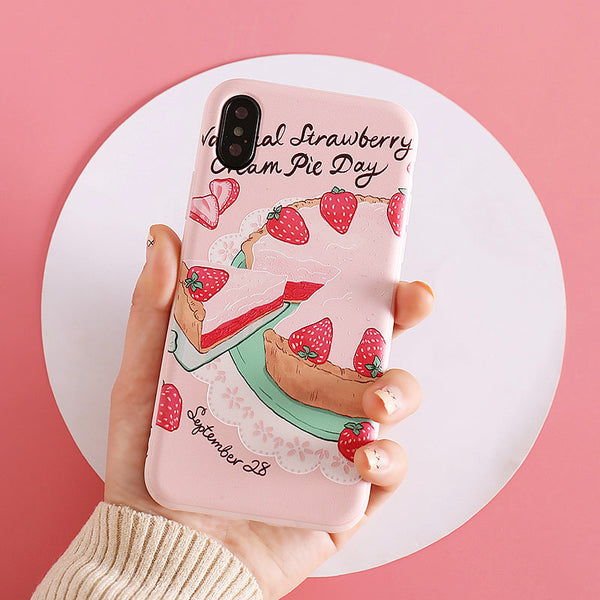 Strawberry Cake Phone Case For Iphone6/6s/6p/7/7plus/8/8plus/X/XR/XS/XS max