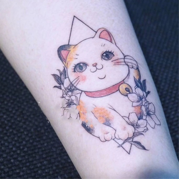 Chinese Lucky Cat Tattoo by @vi_per_tattoos - Tattoogrid.net