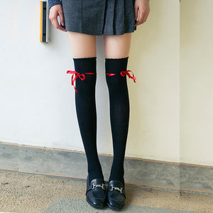 Cute Ribbon Knee-high Socks