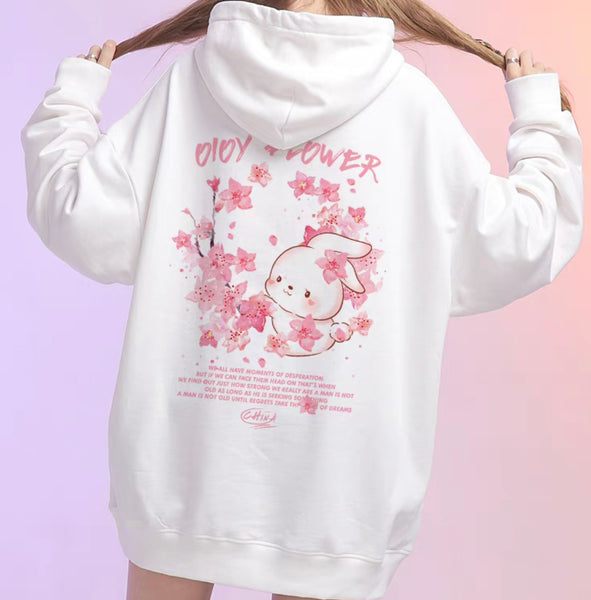 Flower With Rabbit Hoodie