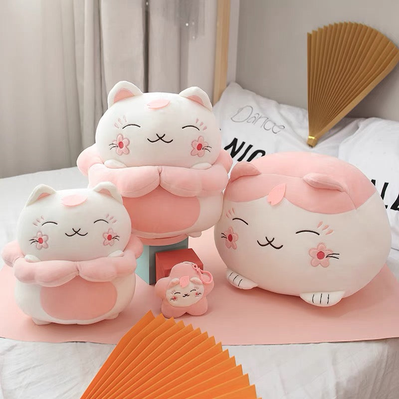 Adorable Cat Plush Welcome Blessings Sakura Stuffed Animals