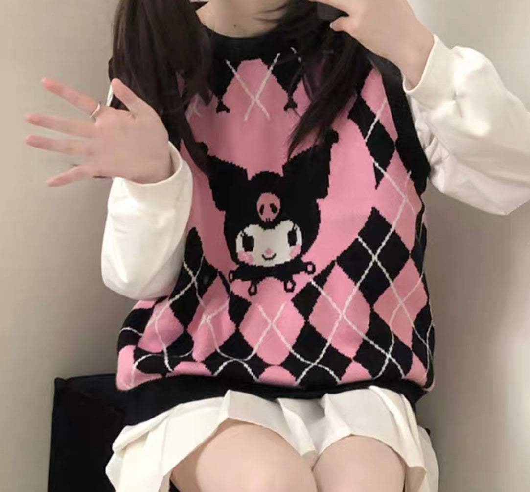 Cute Kuromi Knitted Vest