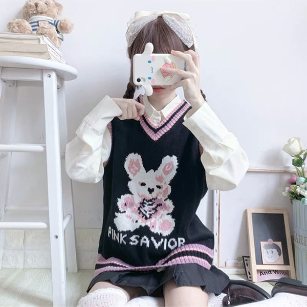 Harajuku Rabbit Knitted Vest