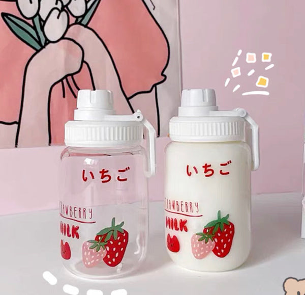 Cute Strawberry Milk Drinking Bottle