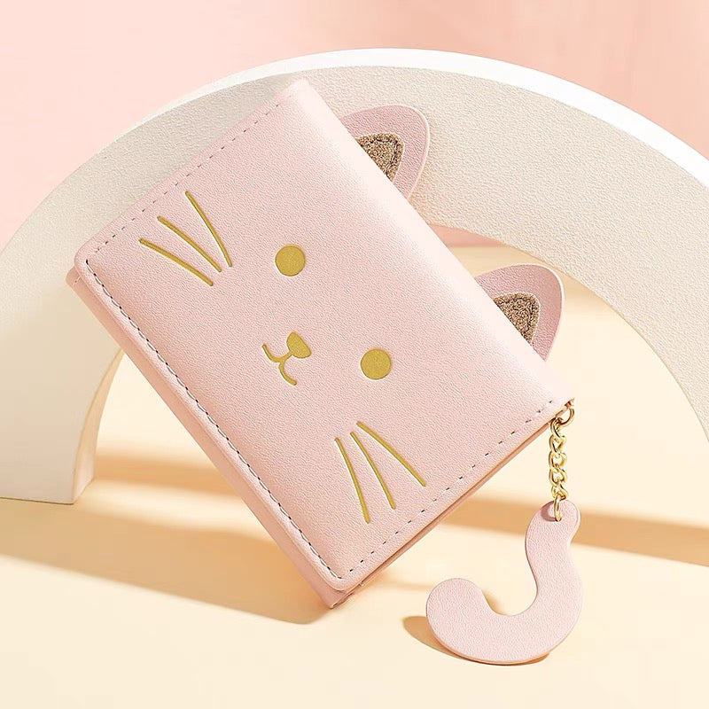 G-Ahora Kawaii Money Wallet Kitty Purse Cat Card Holder Wallet Cute Wallet  for Girls Wome(PU-WA-Kitty04)