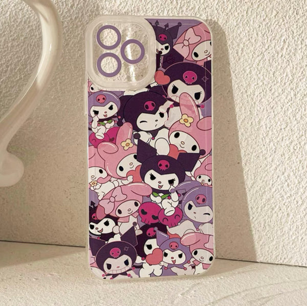 Kuromi And Melody Phone Case For Iphone7/8/7/8plus/X/XS/XR/XSmax/11/11pro/11proMax/12/12pro/13/12proMax/13pro/14/14pro/14promax