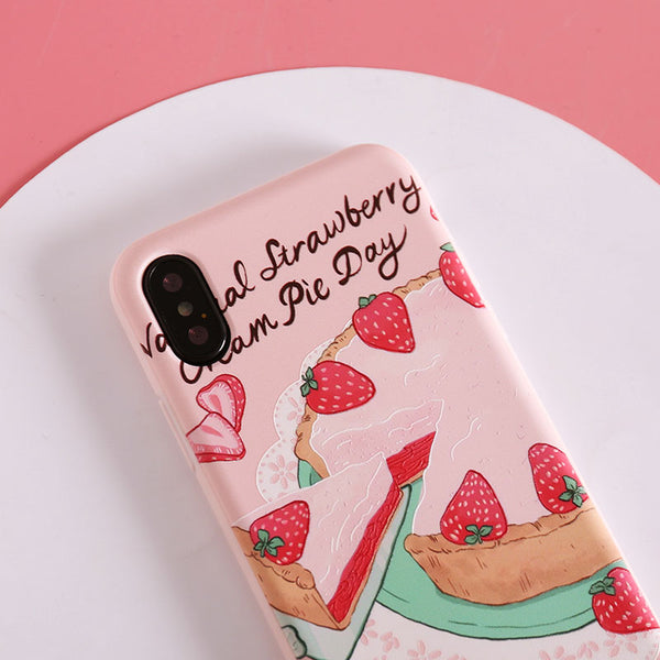 Strawberry Cake Phone Case For Iphone6/6s/6p/7/7plus/8/8plus/X/XR/XS/XS max