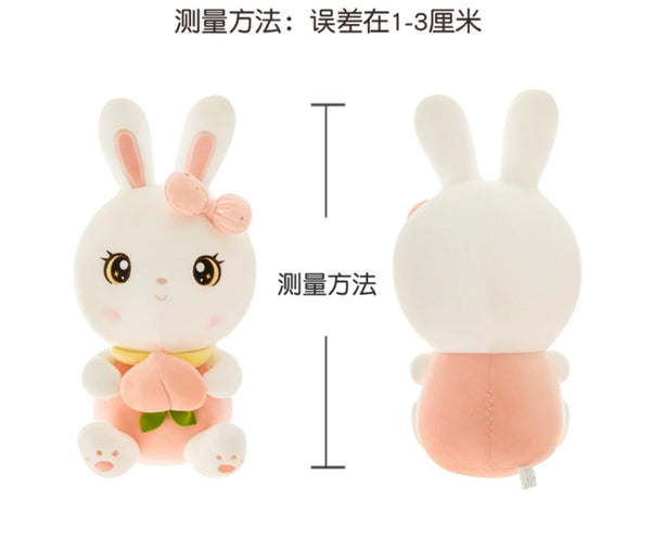 Peach Rabbit Plush Toy