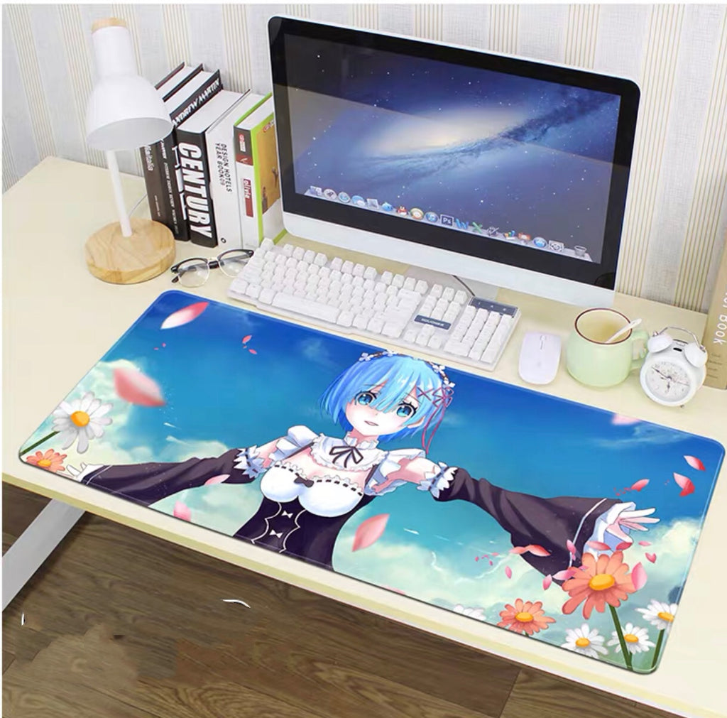 Game Anime Girl Large Gaming Mousepad Computer Hd Keyboard - Temu