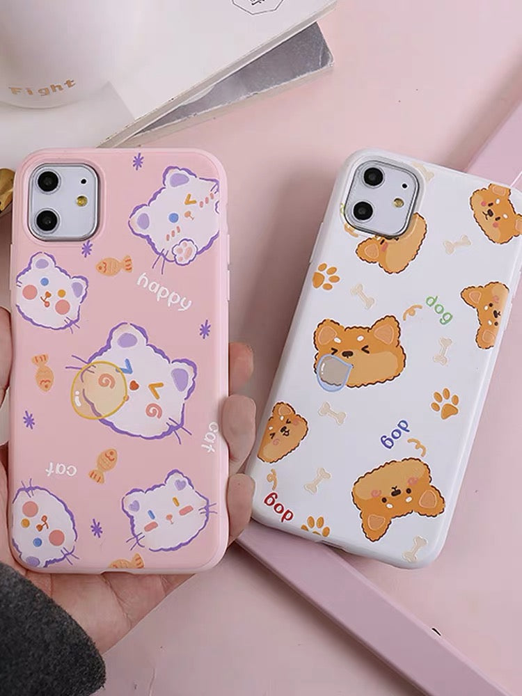 Cat And Dog Phone Case For Iphone6/6S/6P/7/7P/8/8plus/X/XS/XR/Xs max/11/11pro/11pro max