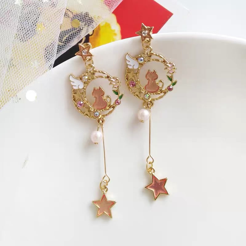 Moon Cat Earrings