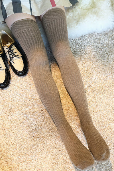 Pure Color Knee-high Socks